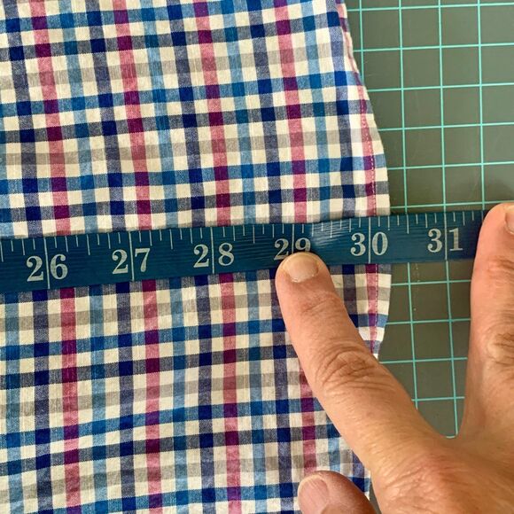 Ben Sherman Gingham XL Button Up Long Sleeve Lightweight Stretch Men’s Shirt - Picture 8 of 10